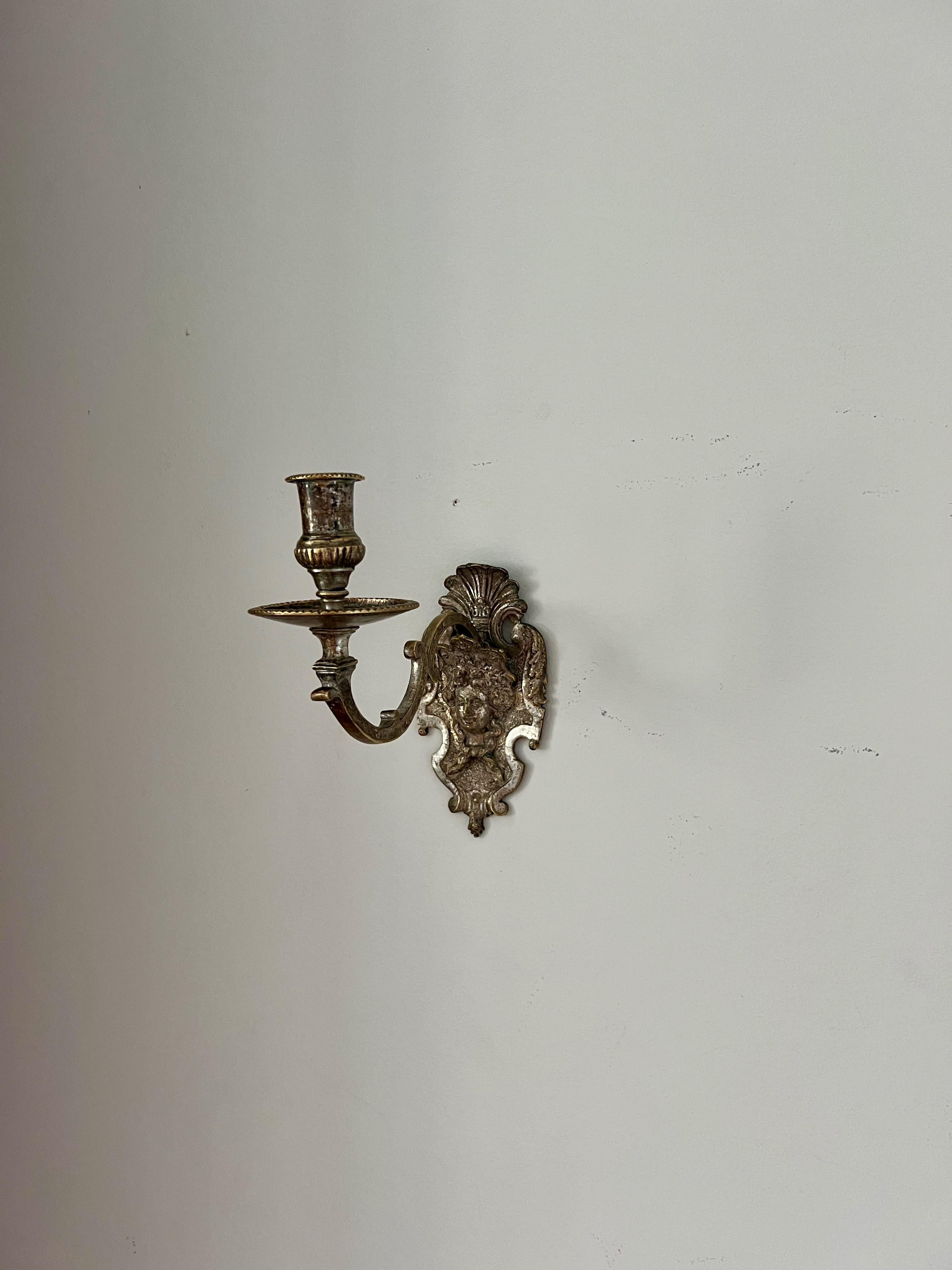 18th Century Regency Argent Haché Bronze Wall Sconce For Sale 1