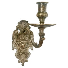 18th Century Regency Argent Haché Bronze Wall Sconce