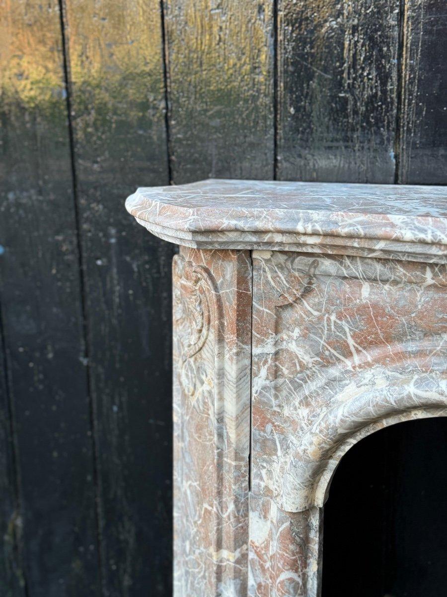 Louis XIV 18th Century Regency Grey Ardennes Marble Mantelpiece For Sale