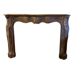 Antique 18th Century Regency Oak Wooden Fireplace Mantel