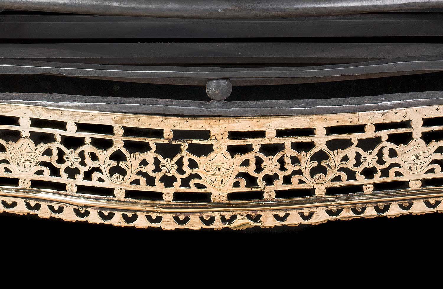 Irish 18th Century Register Grate in Bronze with Engraved Detail