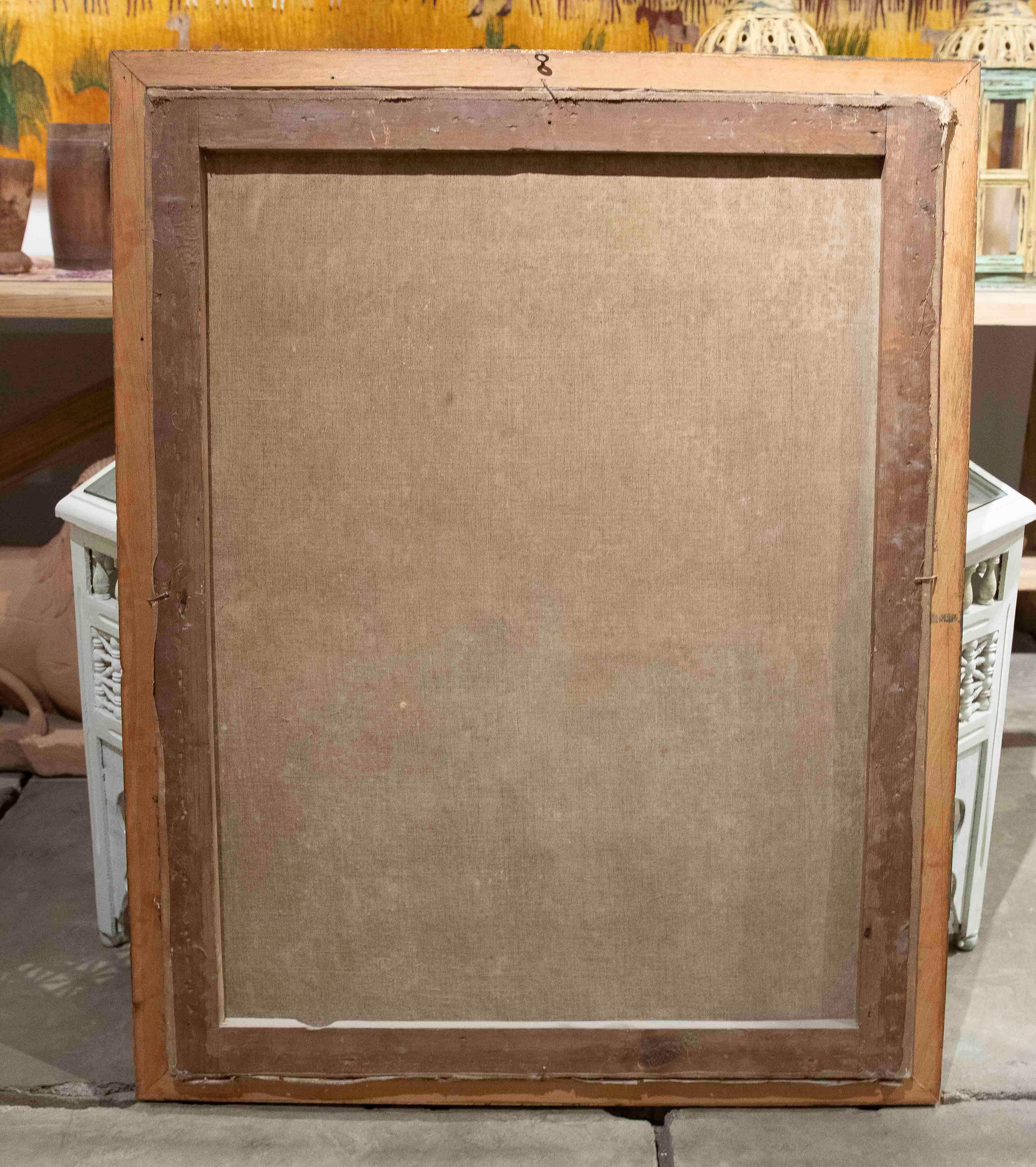 Quadro religioso del XVIII secolo raffigurante una suora dipinto a olio su tela con cornice in vendita 8