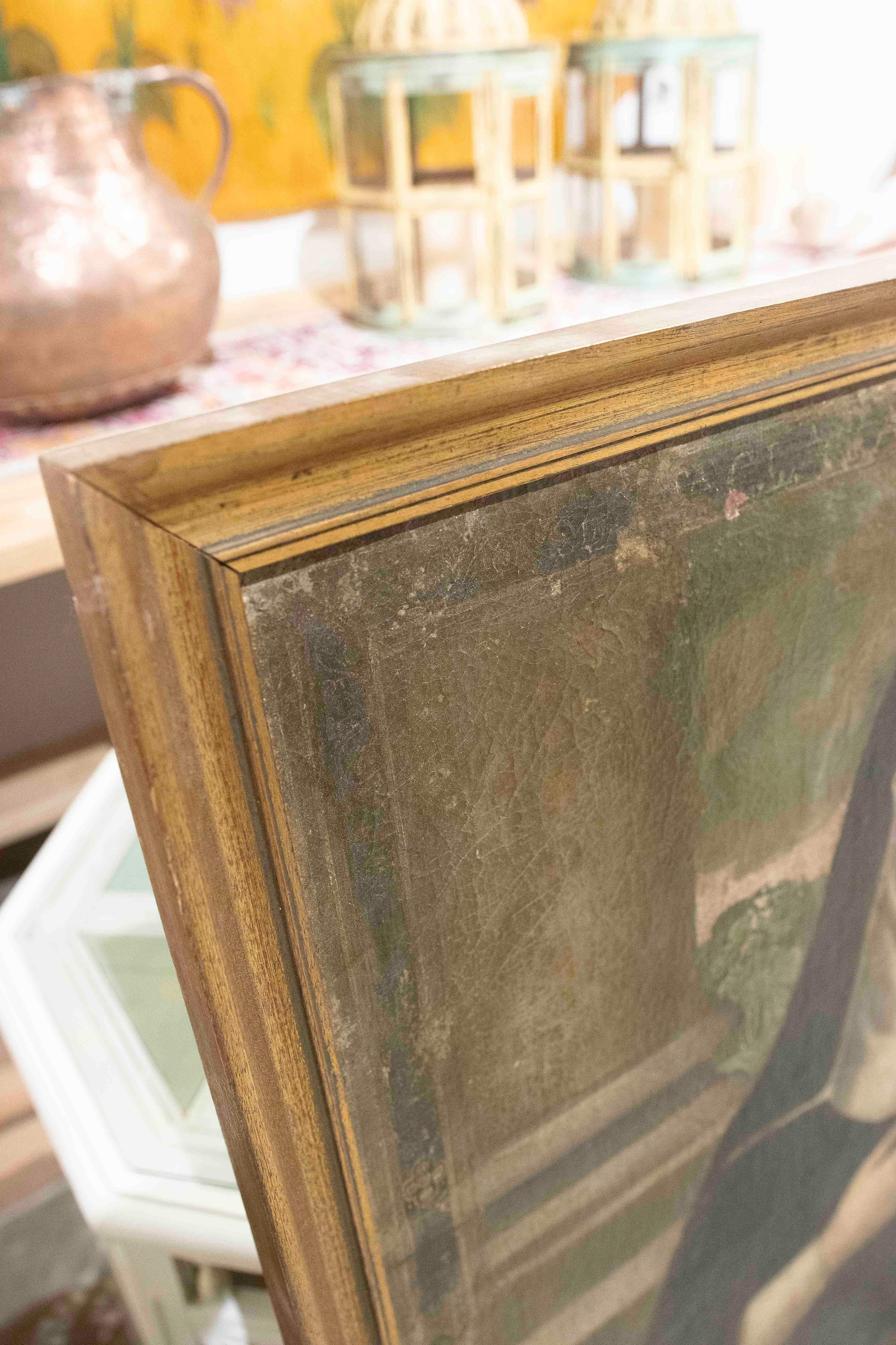Quadro religioso del XVIII secolo raffigurante una suora dipinto a olio su tela con cornice in vendita 2