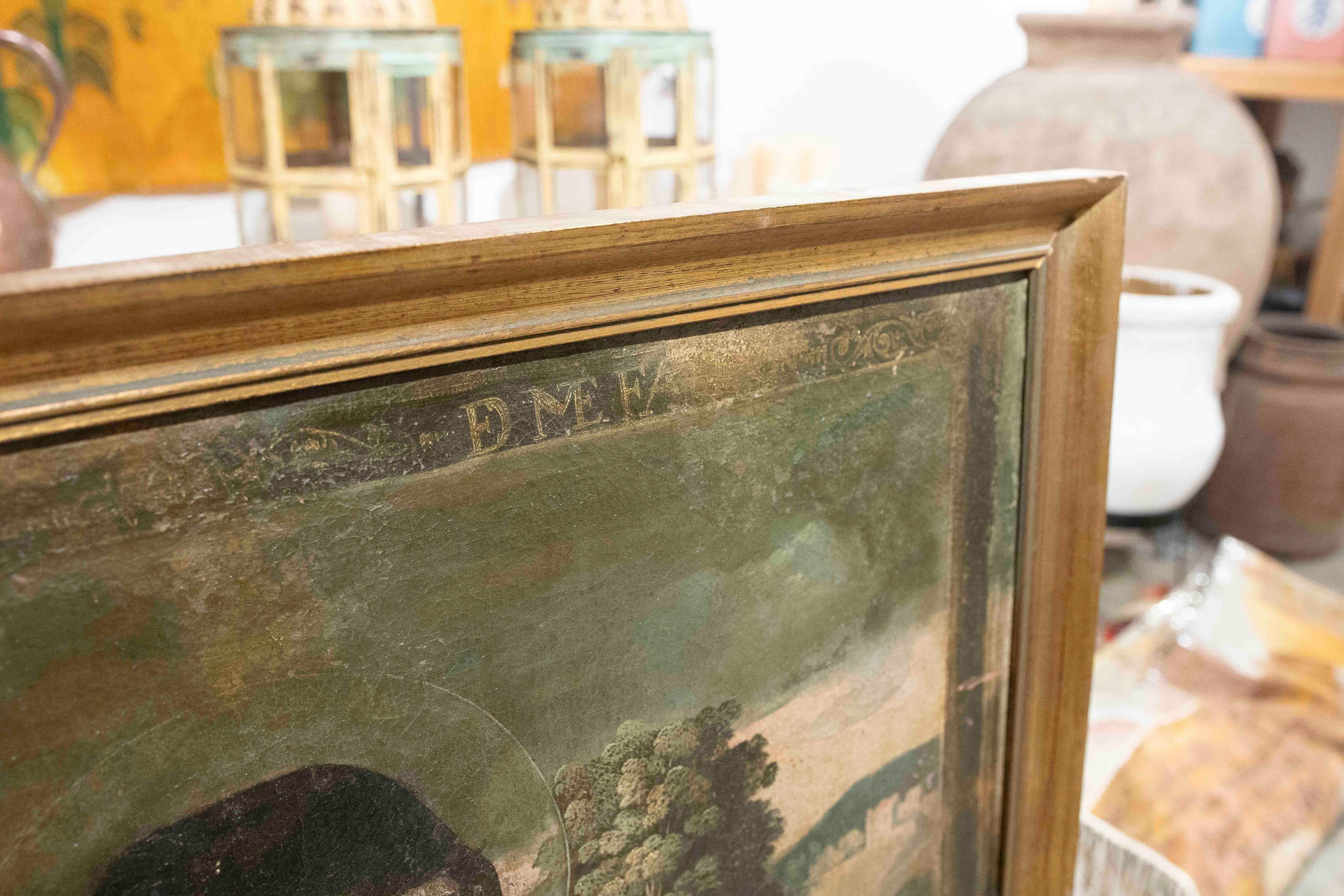 Quadro religioso del XVIII secolo raffigurante una suora dipinto a olio su tela con cornice in vendita 3