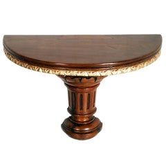 18th Century Renaissance Console Shelf, Hand Carved Walnut, Gilt Edging