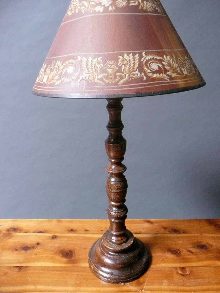 18th Century and Earlier 18th Century Repurposed French Provincial Candlestick Table Lamp