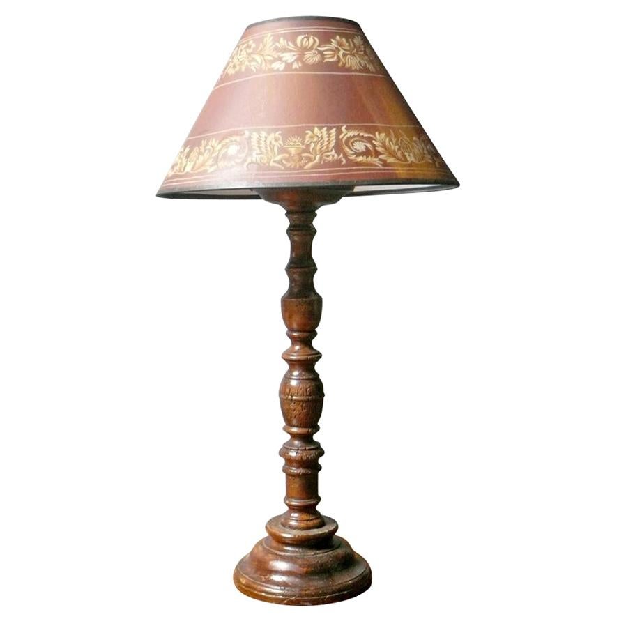 18th Century Repurposed French Provincial Candlestick Table Lamp