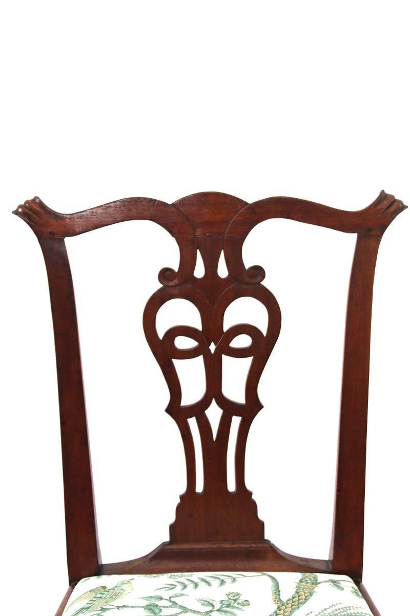 American 18th Century Rhode Island Chippendale Mahogany Side Chair For Sale