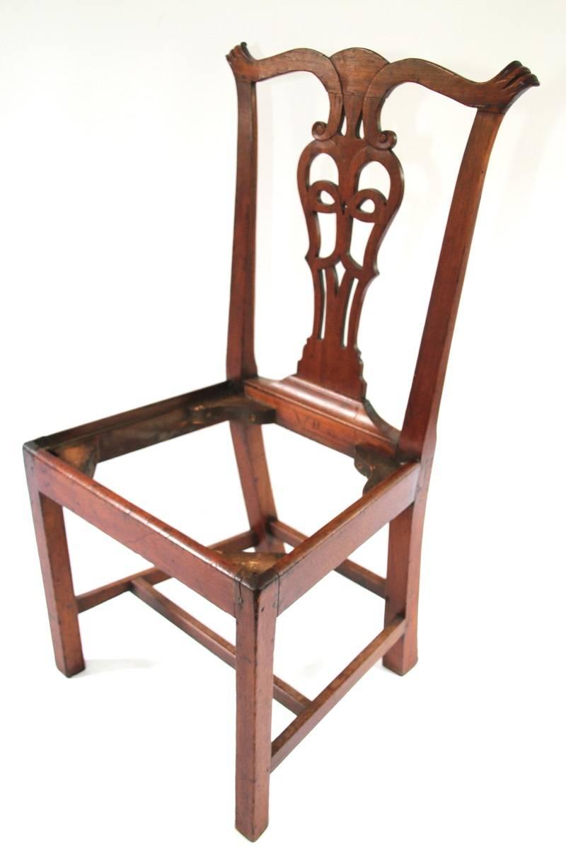 18th Century Rhode Island Chippendale Mahogany Side Chair For Sale 3