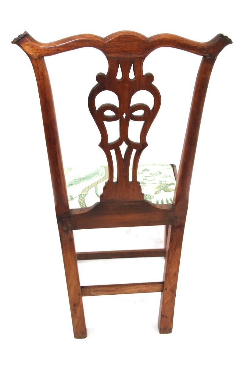 18th Century Rhode Island Chippendale Mahogany Side Chair For Sale 4