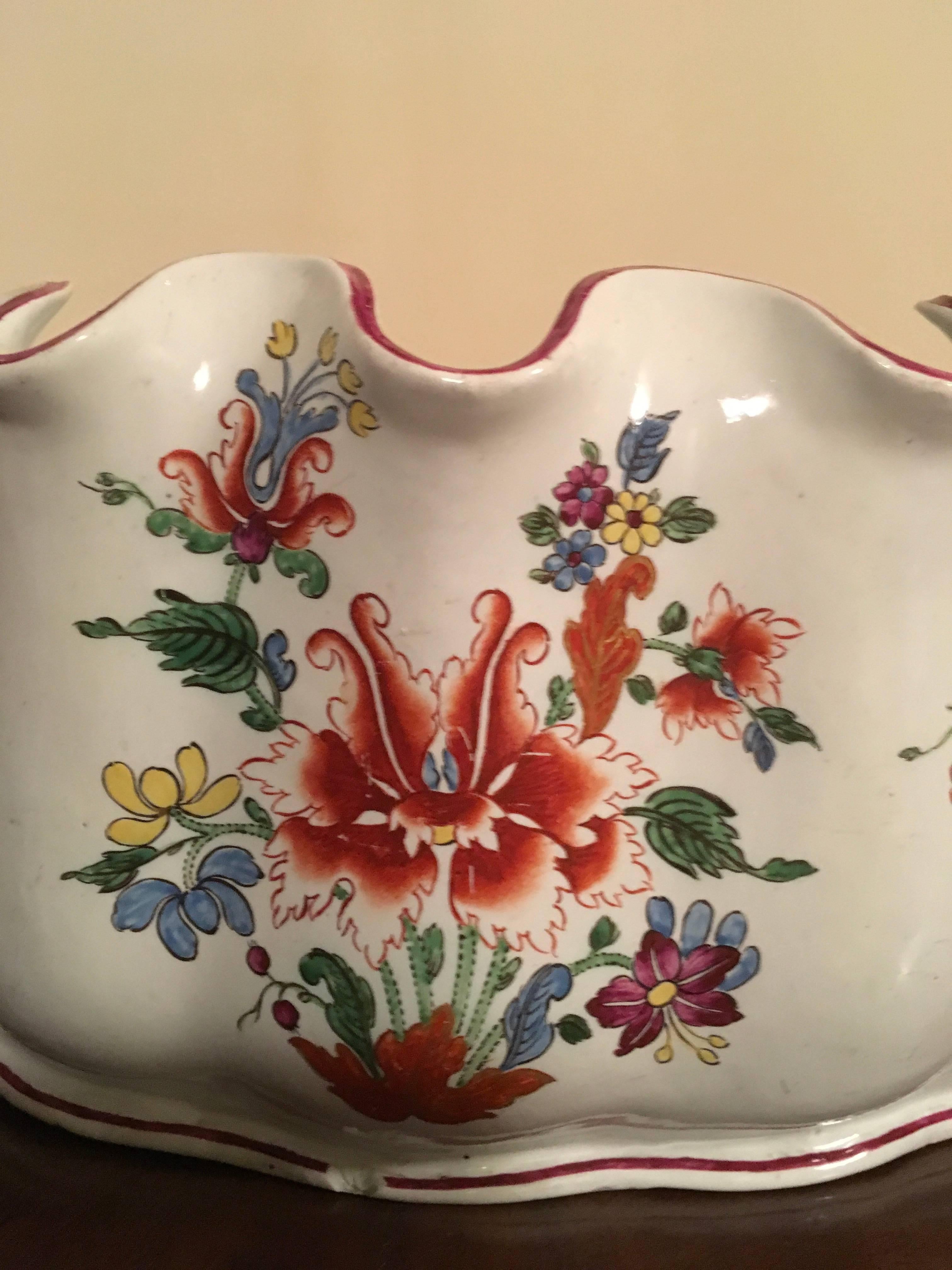 Baroque 18th Century Richard Ginori Porcelain Tulip Decor Glasses Wine Cooler Vase