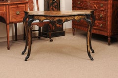18th Century Rocco Italian Venetian Painted Console Table with Cabriole Legs