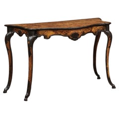 18th Century Rocco Italian Venetian Painted Console Table with Cabriole Legs
