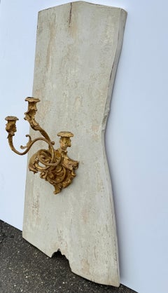 18th Century Rococo Architectural Gilded Candle Sconce Wall Fragment, France