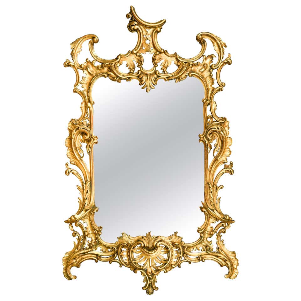 18th Century Italian Rococo Wood Carved Mirror For Sale at 1stDibs