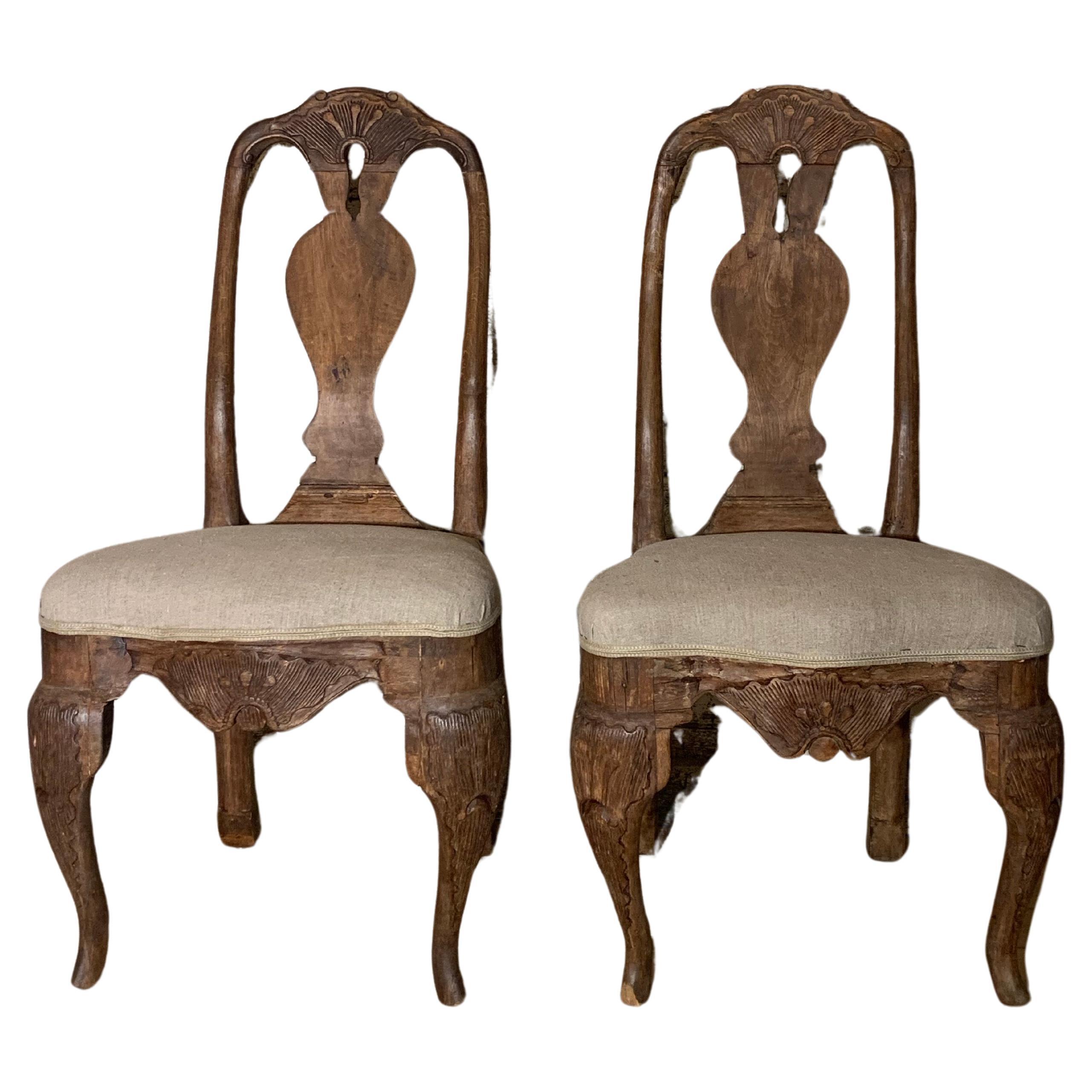 18th Century Rococo Chairs Sweden For Sale