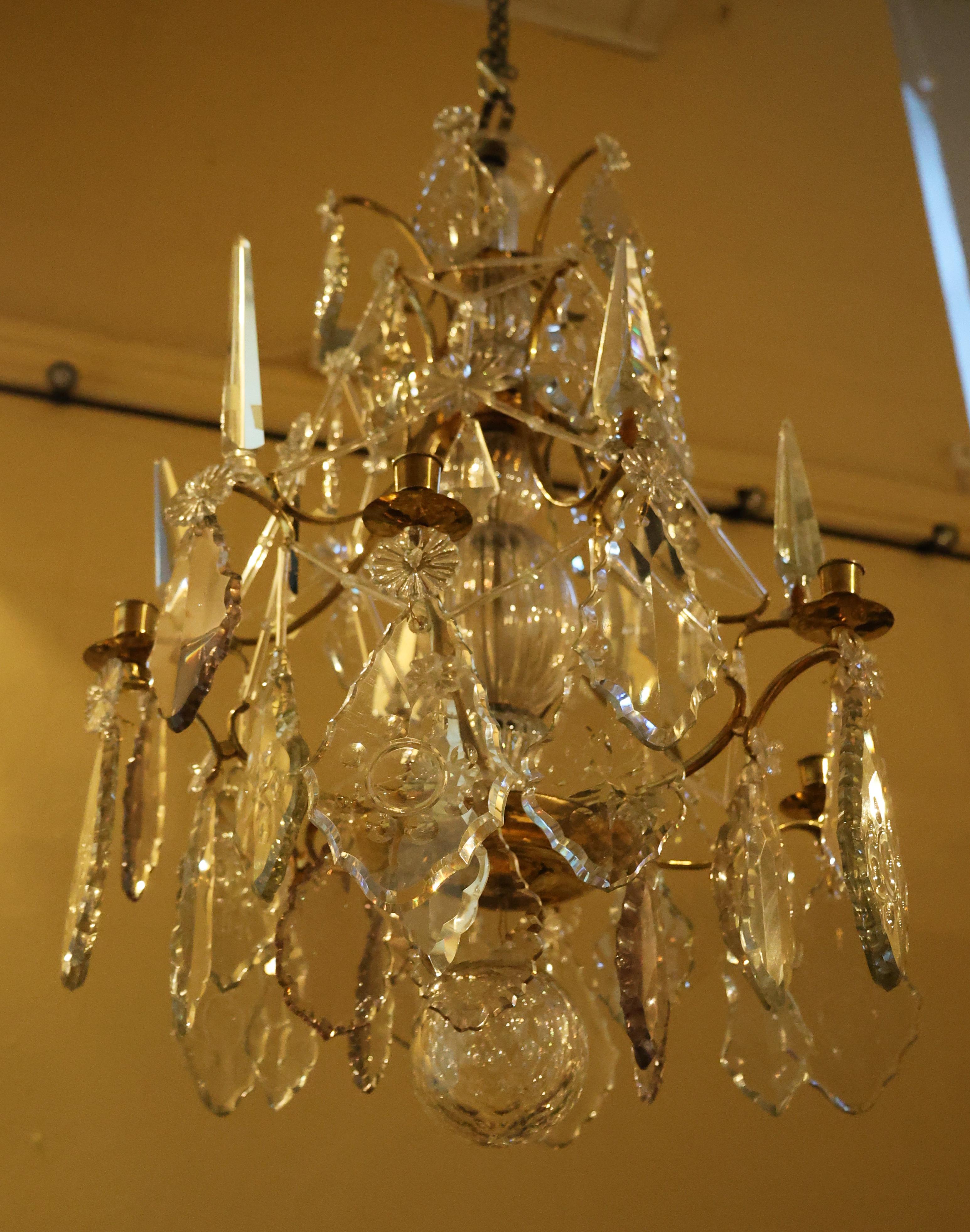 Laiton Lustre Rococo du 18ème siècle en vente