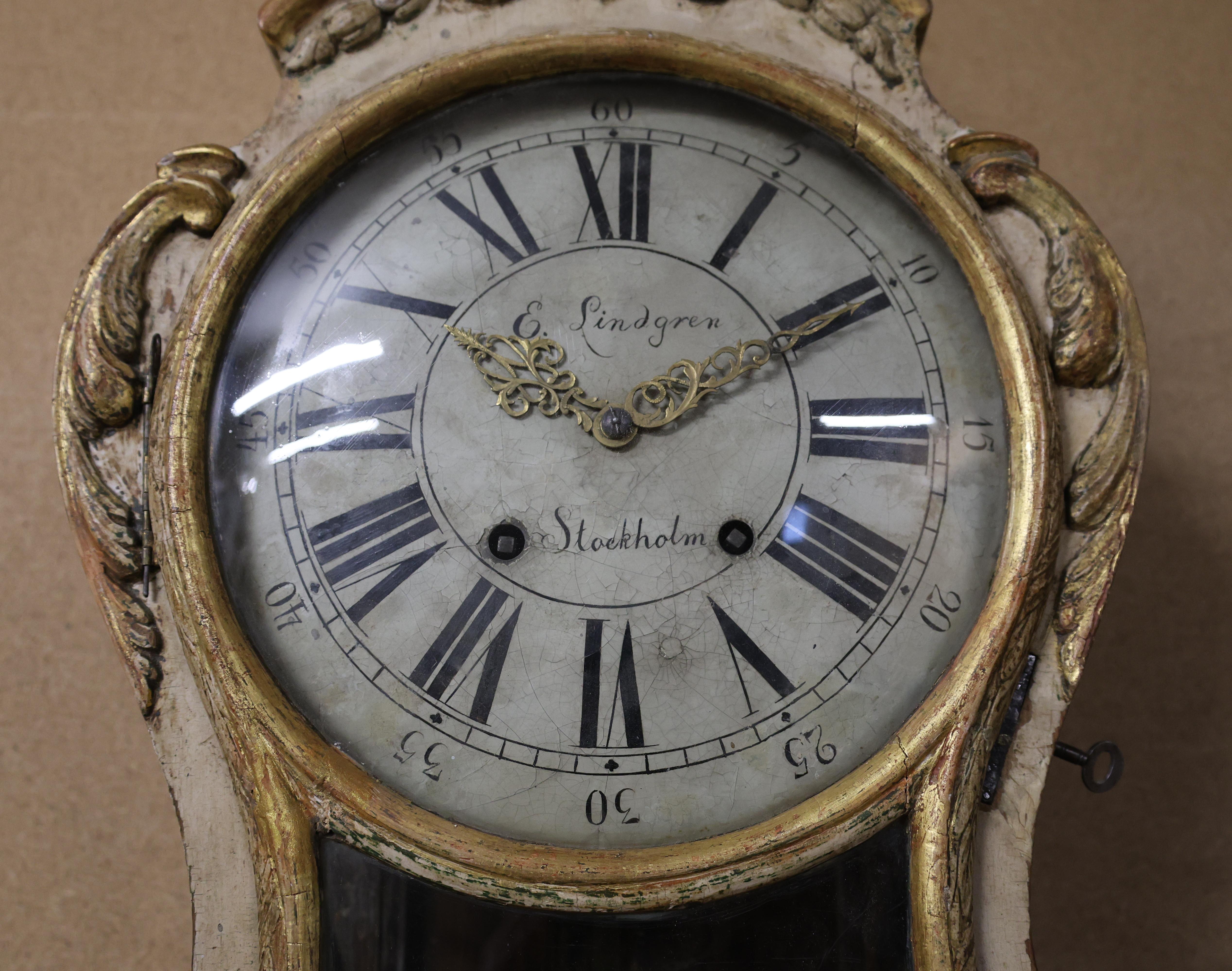 Swedish 18th Century Rococo Console Clock For Sale