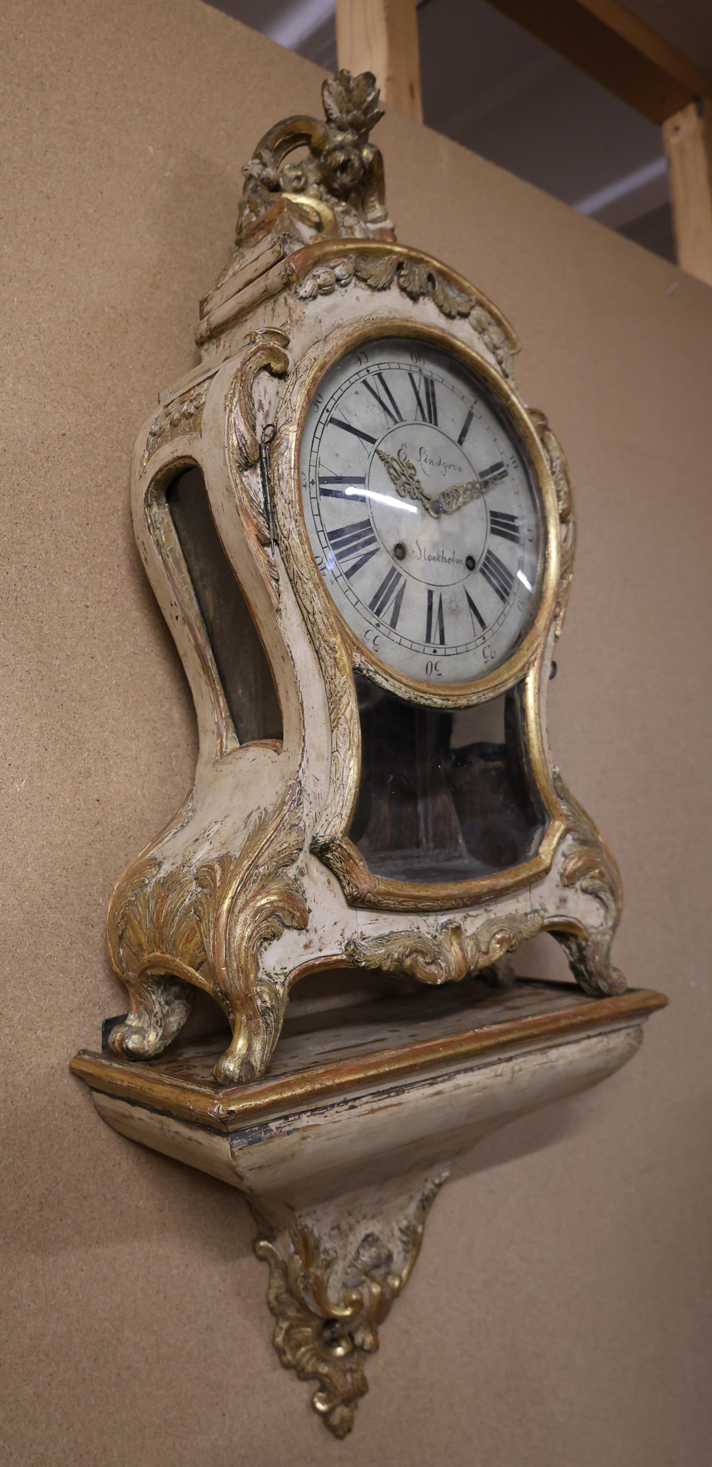 18th Century Rococo Console Clock In Good Condition For Sale In Ljungby, SE