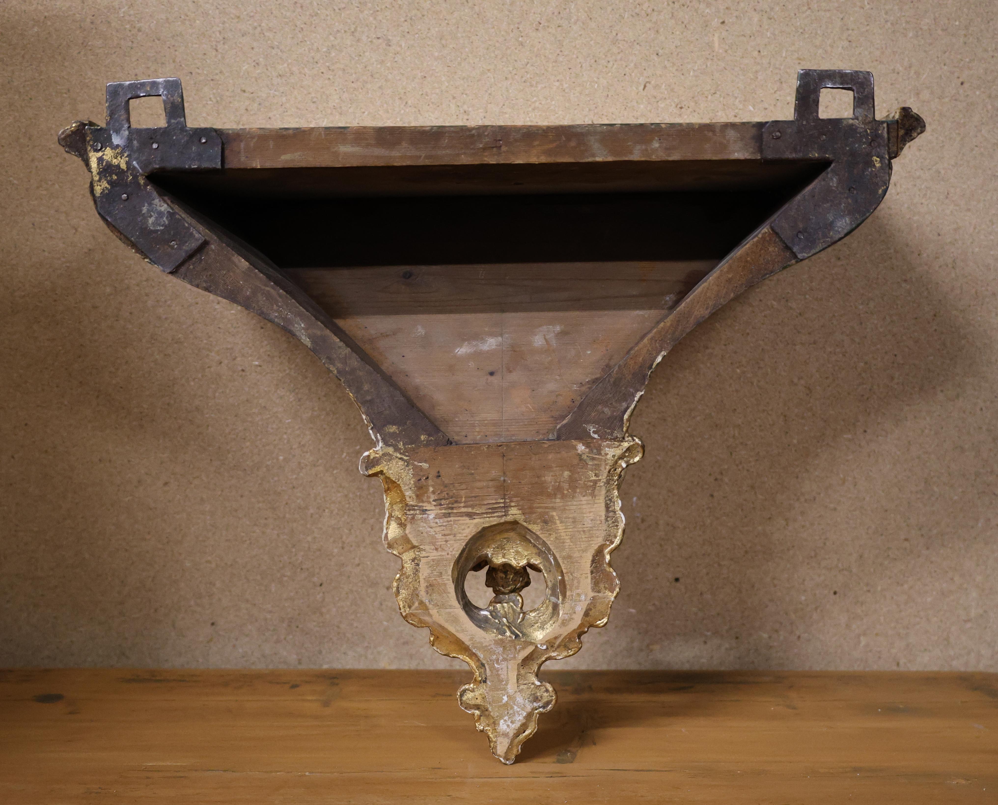 Brass 18th Century Rococo Console Clock For Sale