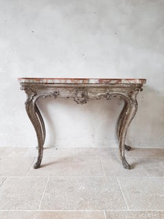 18th Century Rococo Console Table with Onyx Marble Top