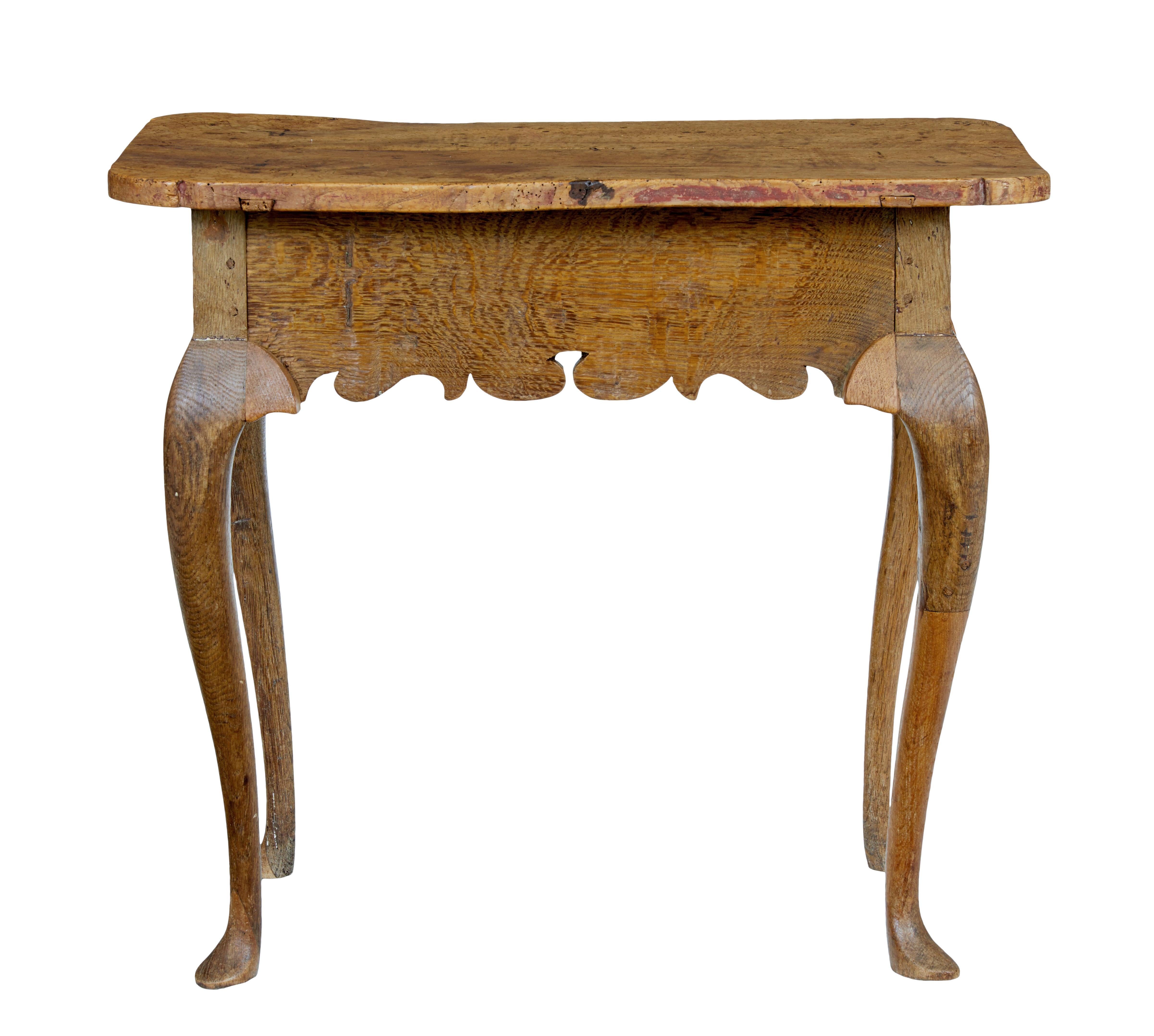 Swedish 18th Century Rococo Elm Side Table