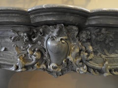 18th Century Rococo Fireplace in Blue Turquin Capella or Bardiglio Capella