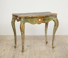 18th Century Rococo Italian Console with Faux Stone Top, Origin: Italy, ca. 1750