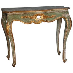 18th Century Rococo Italian Console with Faux Stone Top, Origin: Italy, ca. 1750