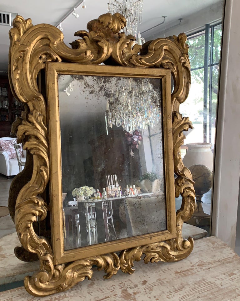18th Century Rococo Italian Hand Carved Gilt Pair Of Mirrors For Sale ...