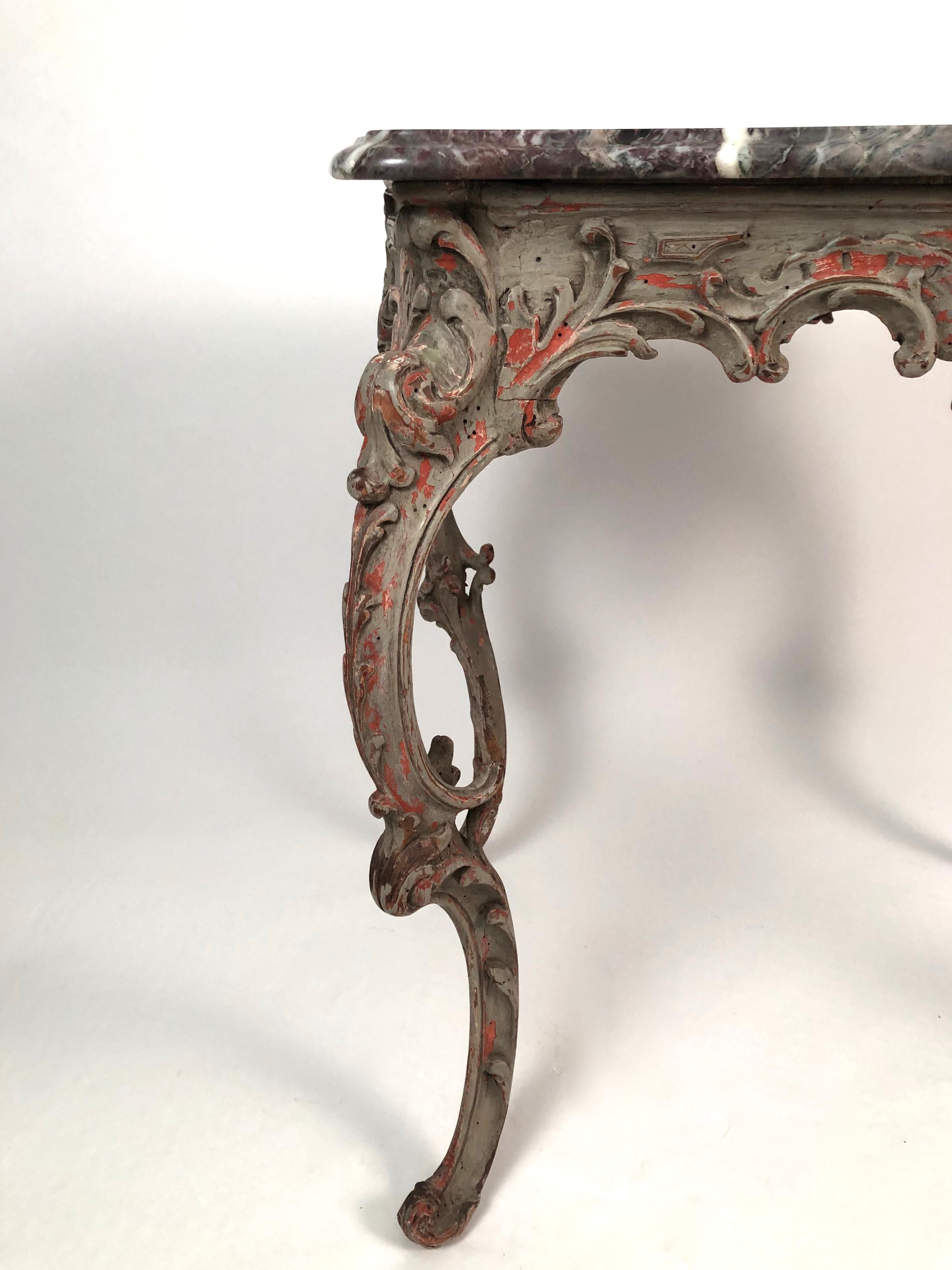 18th Century Rococo Italian Marble-Top Table 2