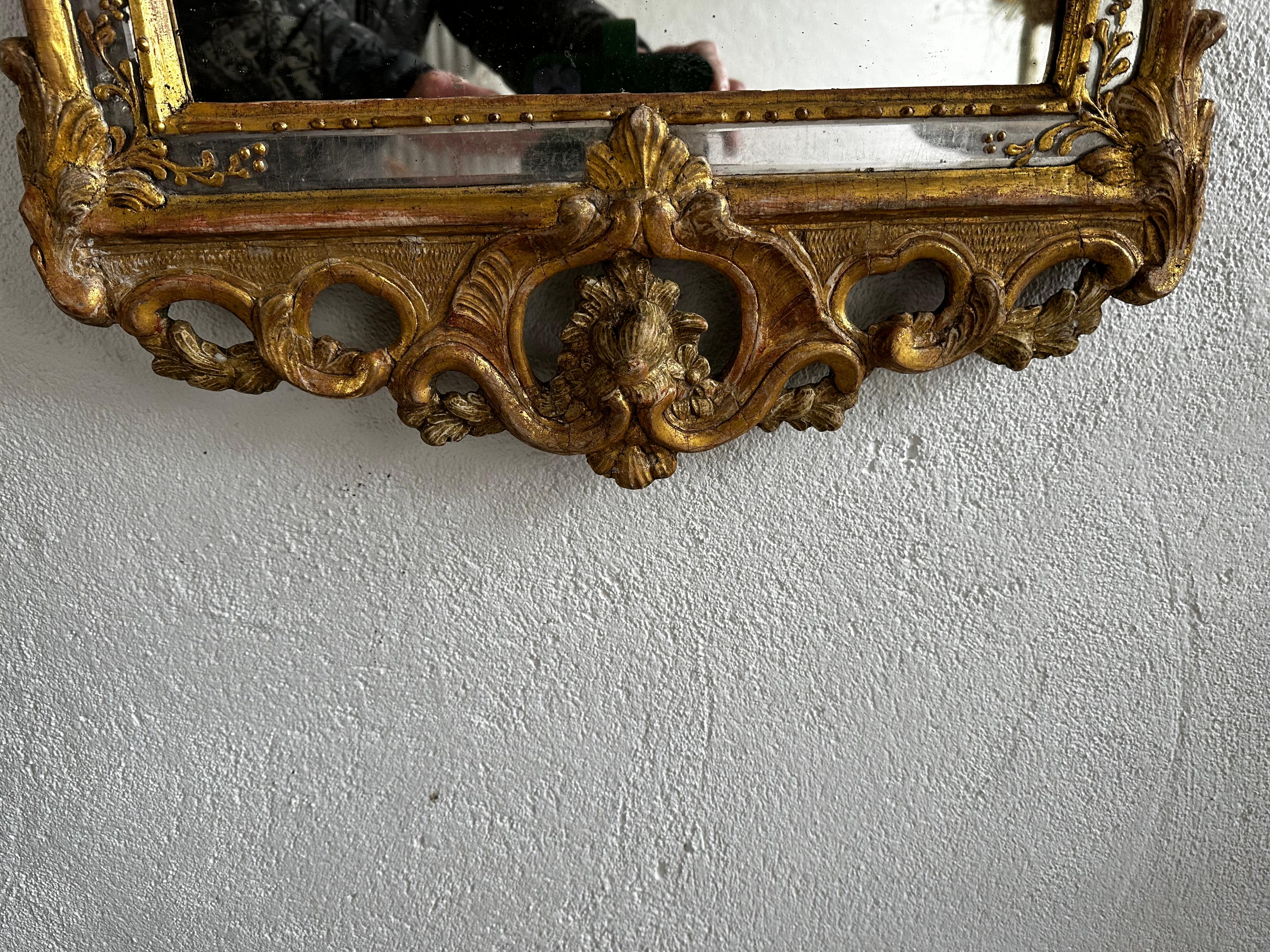 Gilt 18th Century Rococo Mirror For Sale
