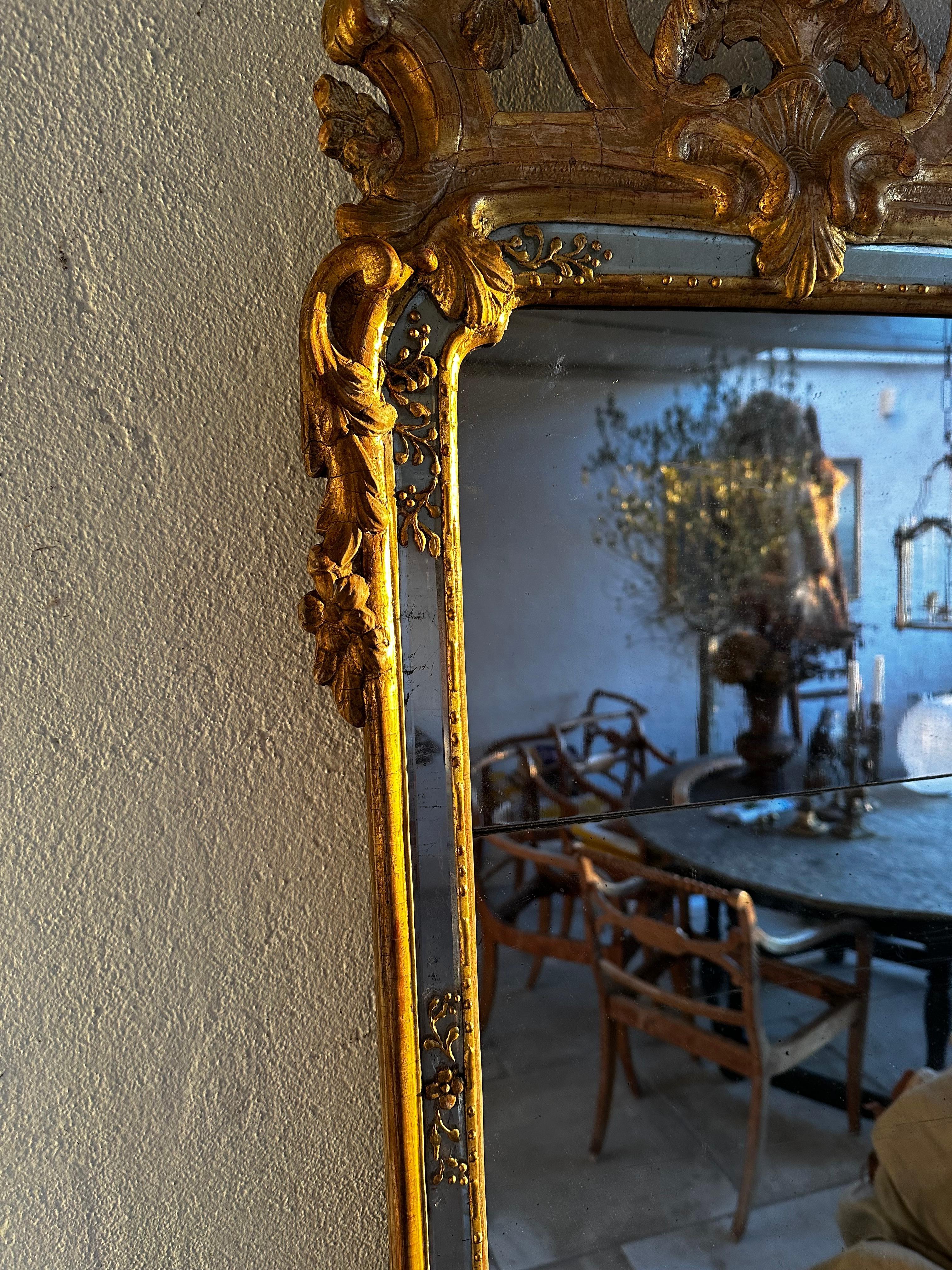18th Century Rococo Mirror In Fair Condition For Sale In Stockholm, SE