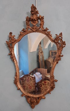 18th Century Rococo Napolitan Gilt and Lacquered Mirror, 1780s