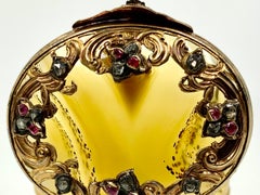 18th Century Rococo Rose, Yellow Gold Diamond, Ruby Agate Snuff Box, circa 1740