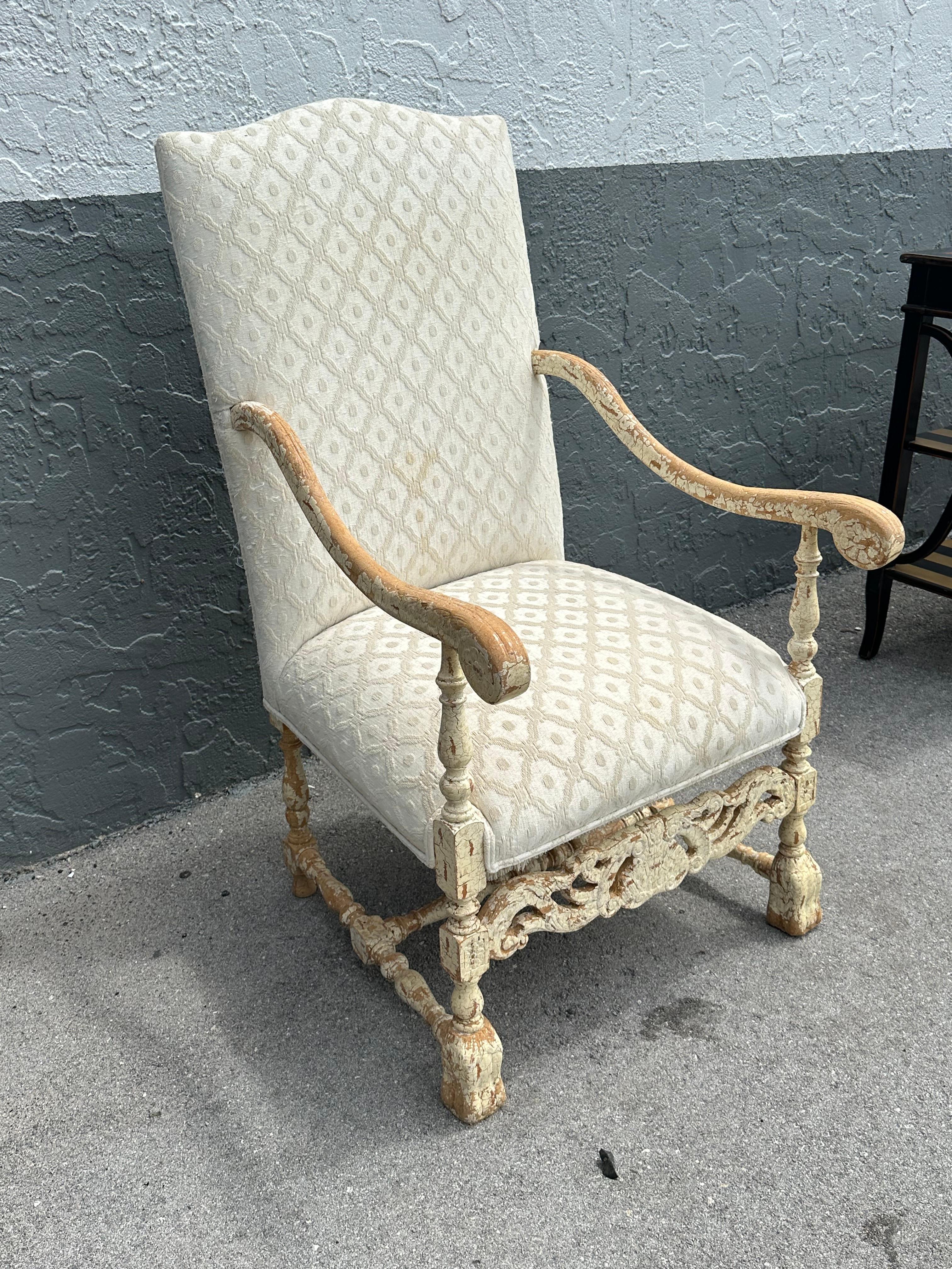 Upholstery 18th Century Rococo Swedish Armchair For Sale