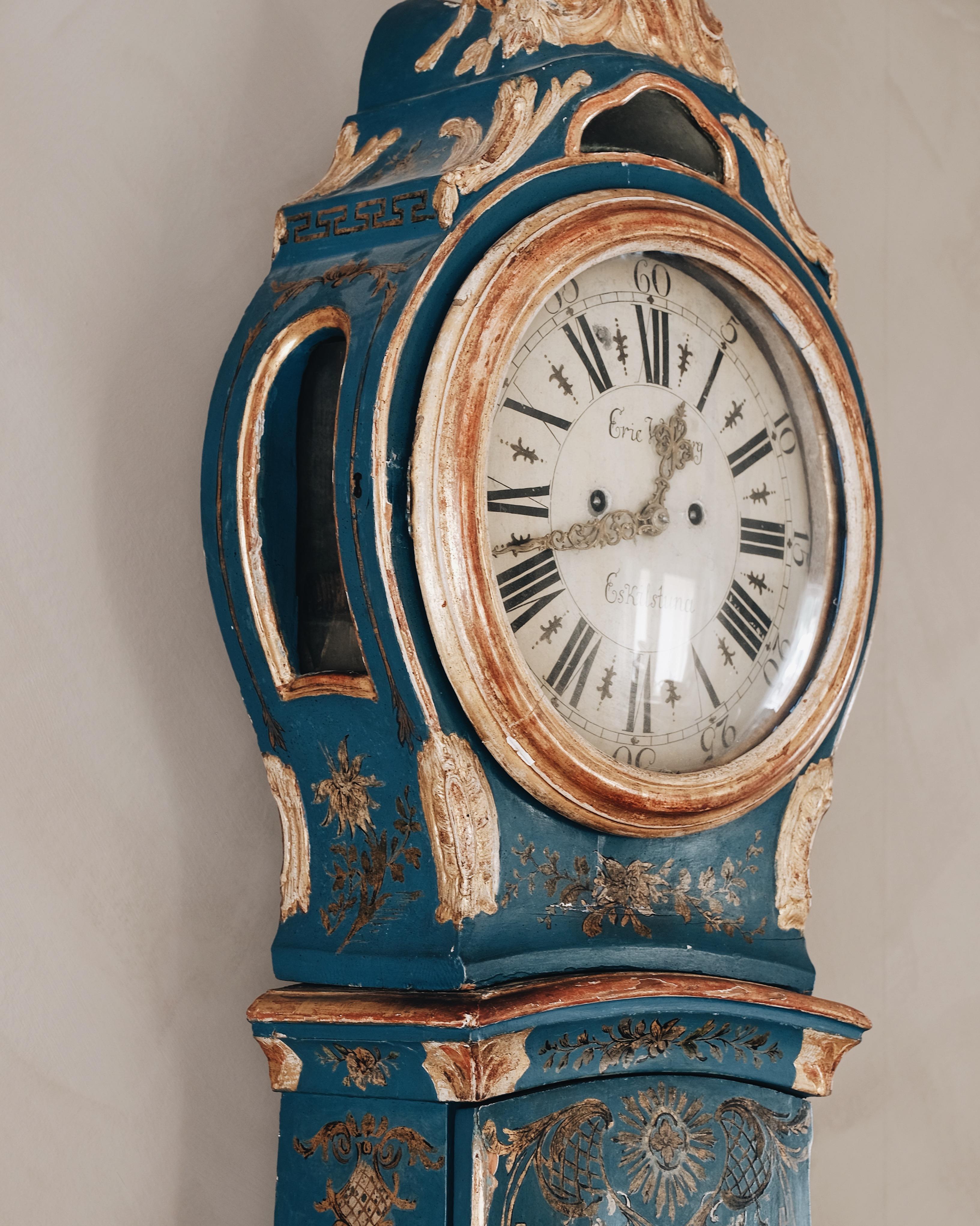 18th Century Rococo Tall Case Clock In Good Condition In Mjöhult, SE