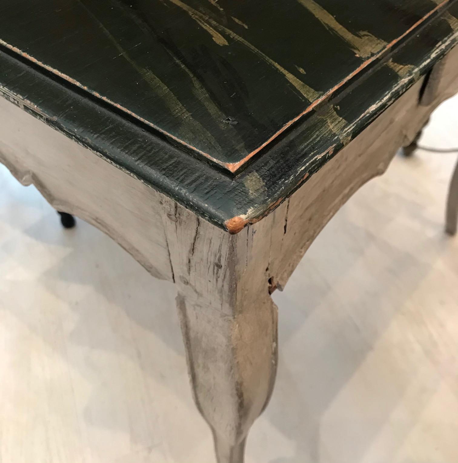 Hand-Painted 18th Century Rococo Wood French Game Table For Sale