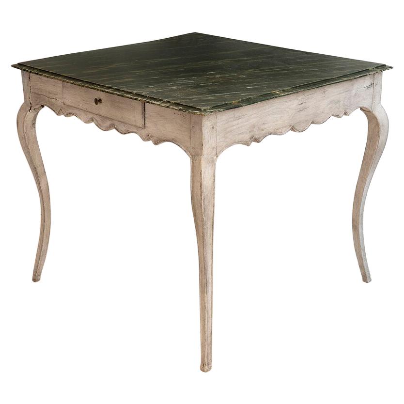 18th Century Rococo Wood French Game Table For Sale