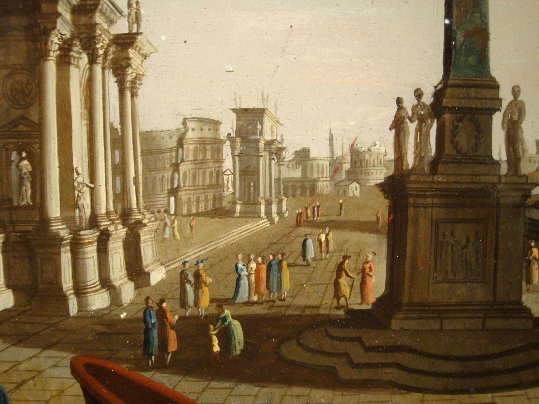 18. Jahrhundert, Römisches Architektur-Capriccio, zugeschrieben Francesco Chiarottini im Angebot 8
