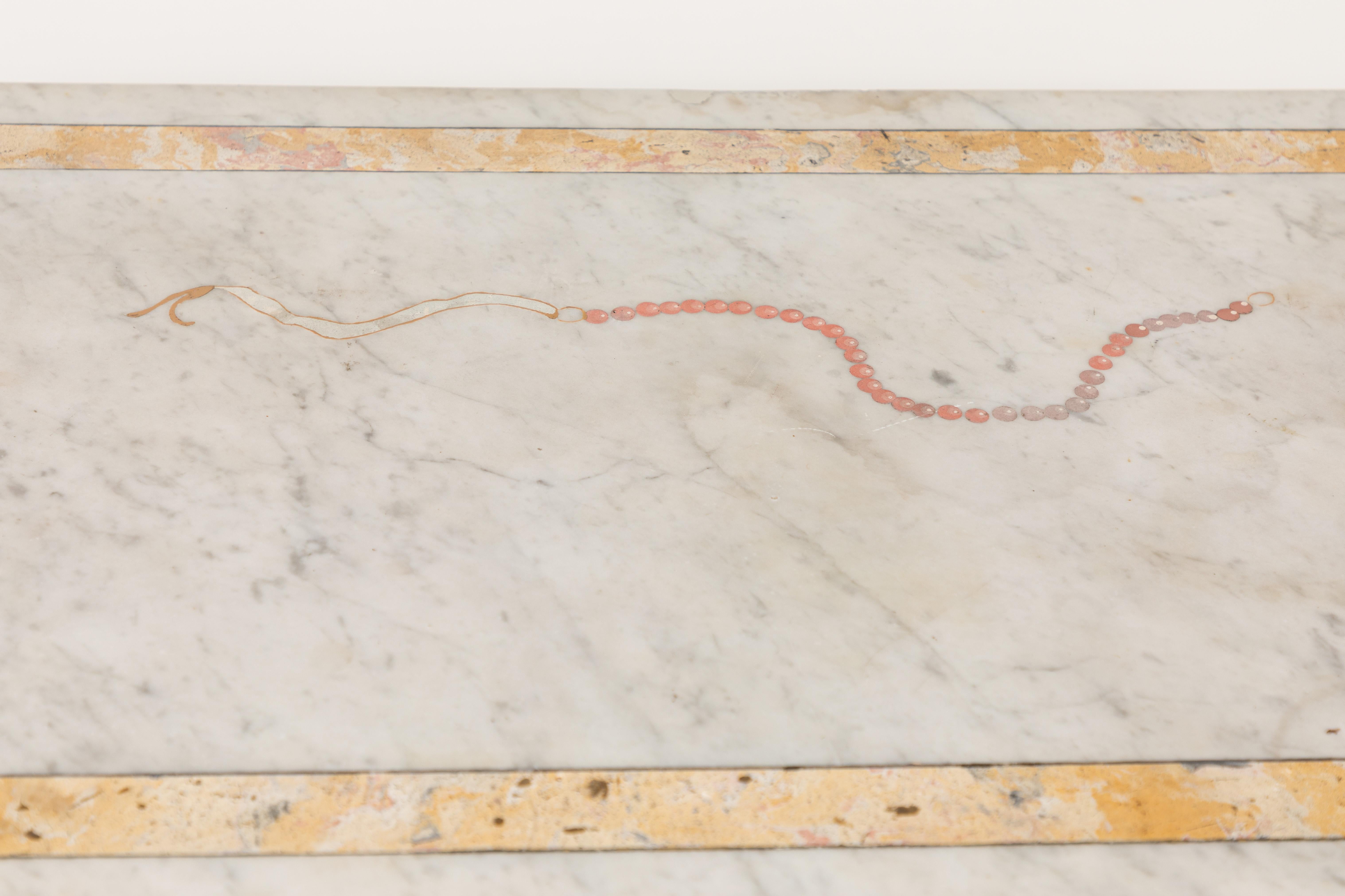 18th Century Roman Giltwood Marble Top Console In Good Condition For Sale In Los Angeles, CA