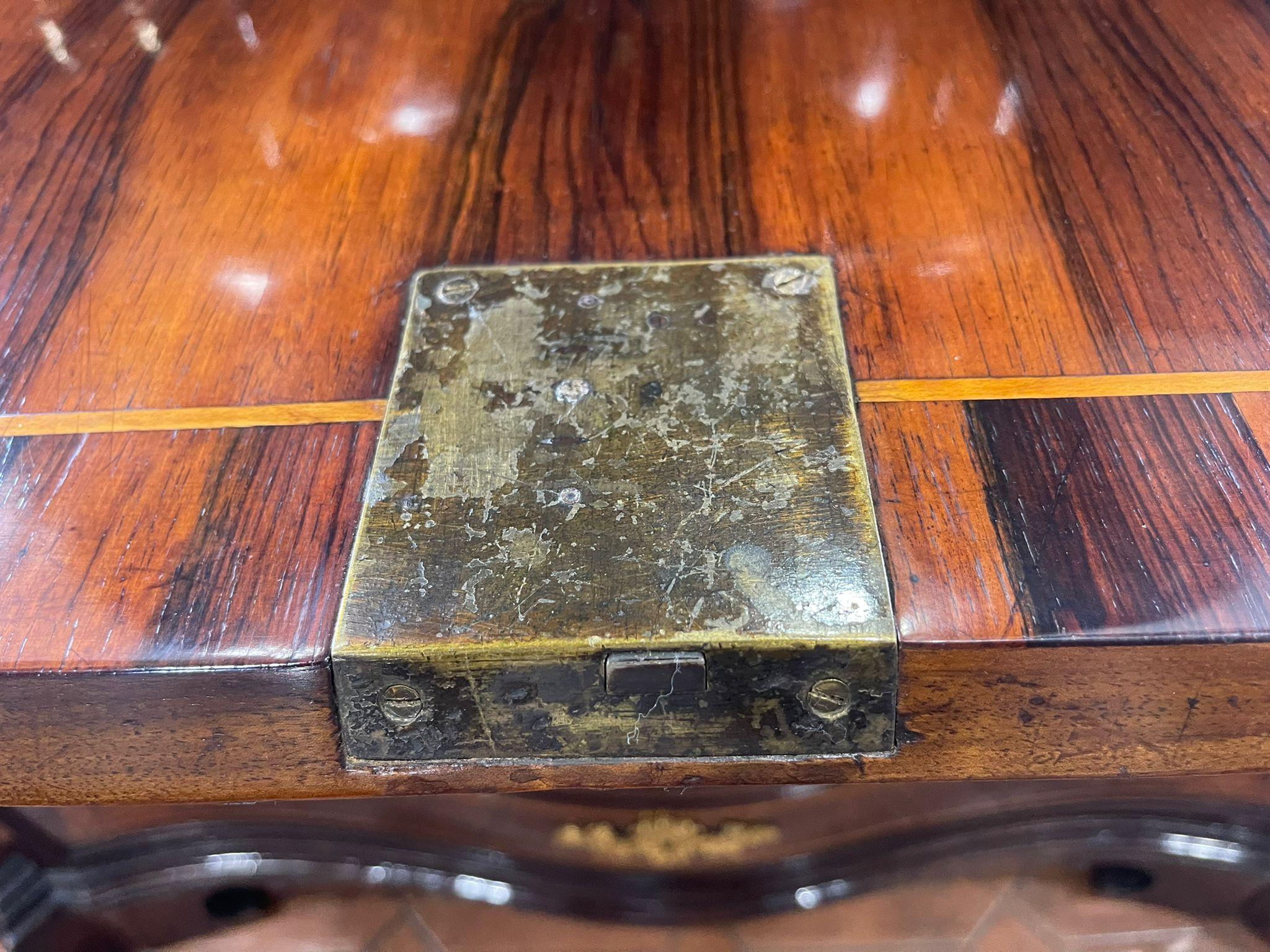 18th Century Roman Louis XIV Rosewood Inlaid Trumeau Bookcase Secretaire 14