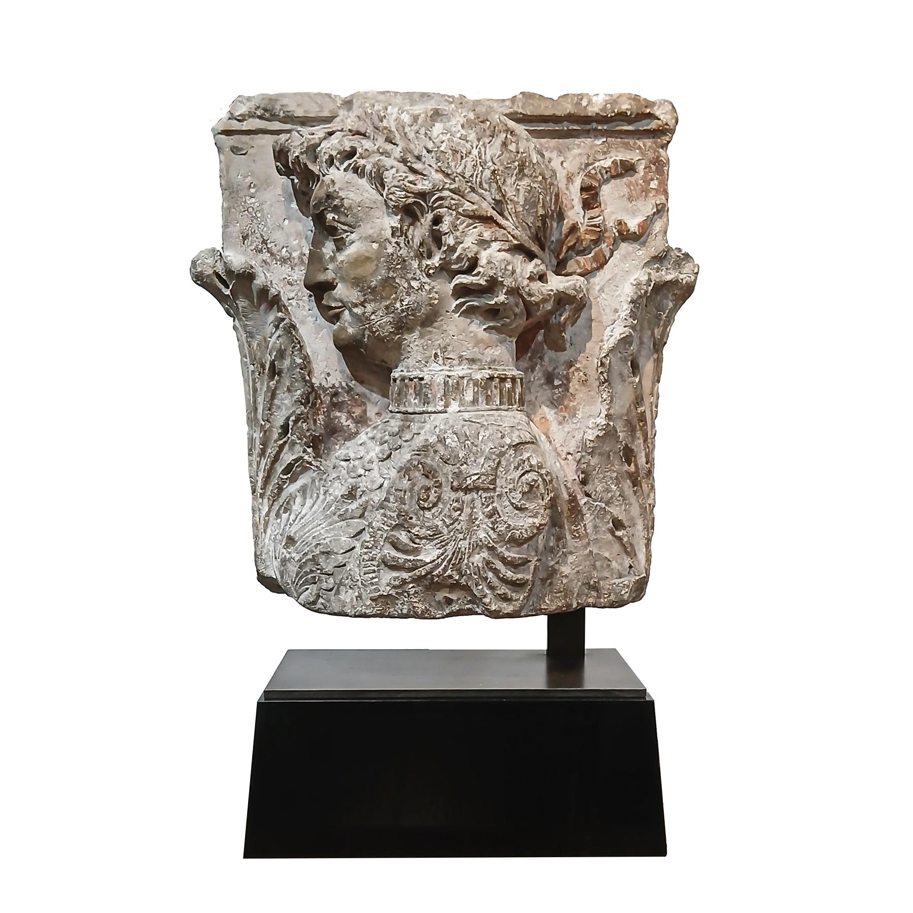 18th Century Neoclassic Stone Frieze Fragment from France, on Stand 7