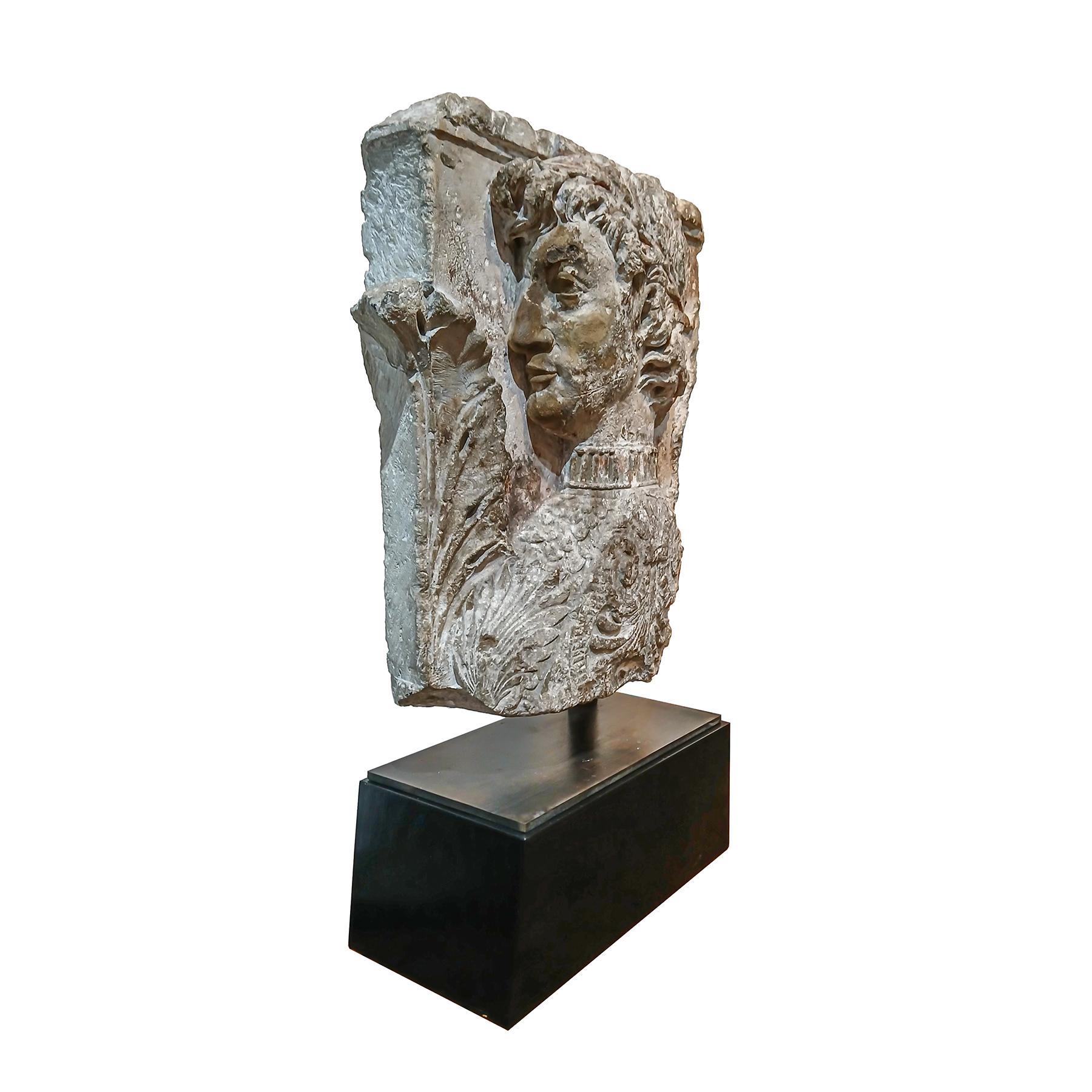 Neoclassical 18th Century Neoclassic Stone Frieze Fragment from France, on Stand