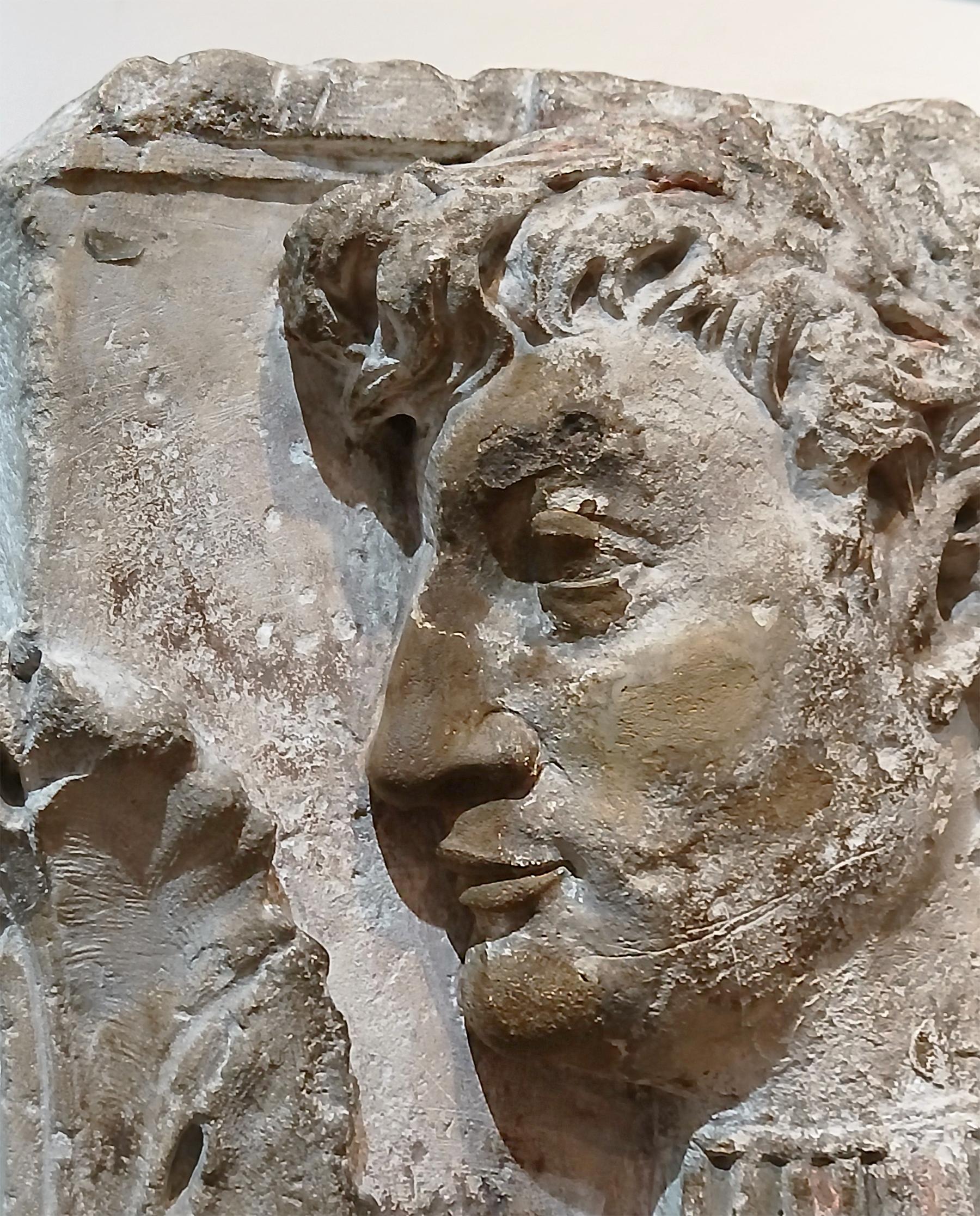 Mid-18th Century 18th Century Neoclassic Stone Frieze Fragment from France, on Stand