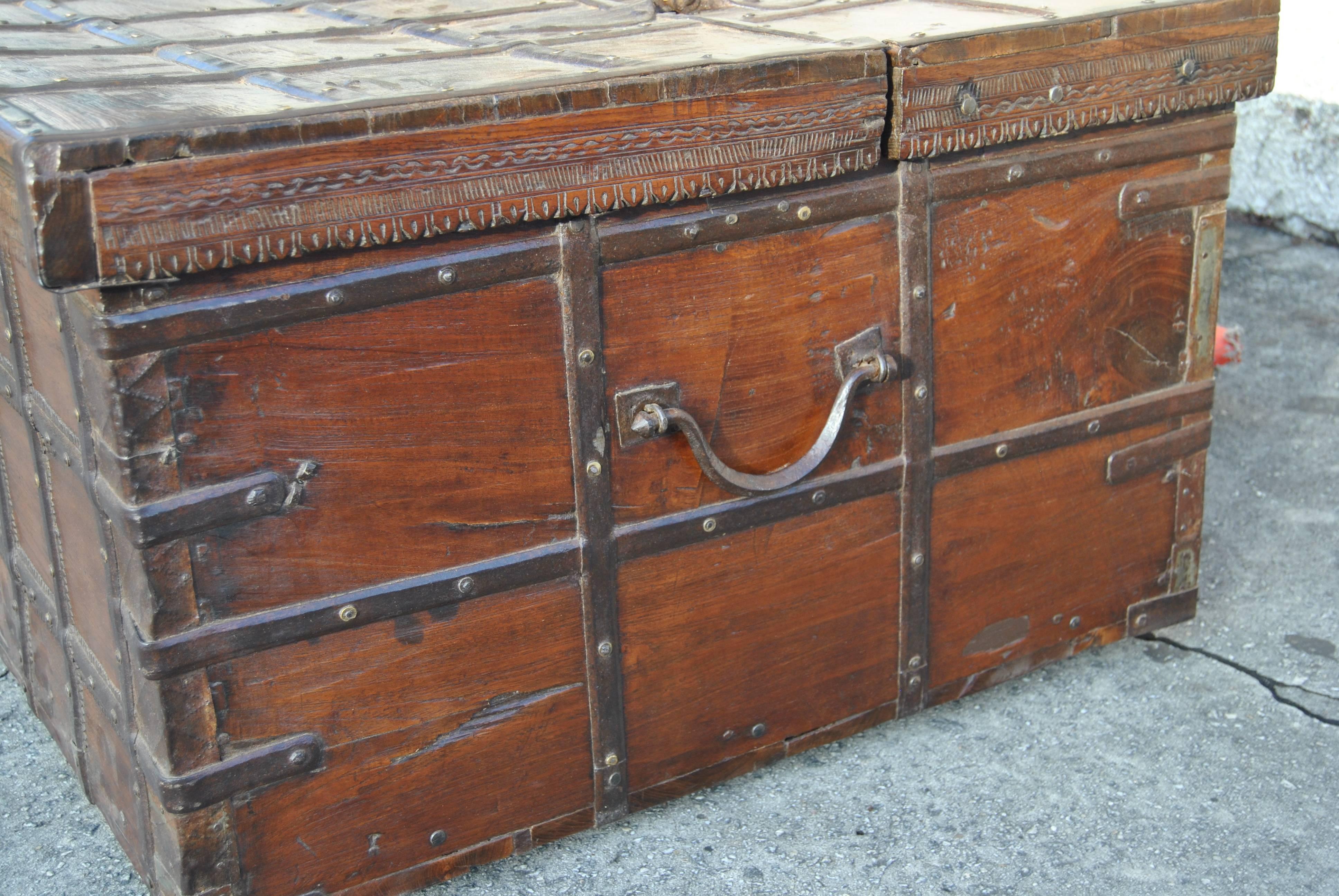 Indian 18th Century Rosewood Blanket Chest from India