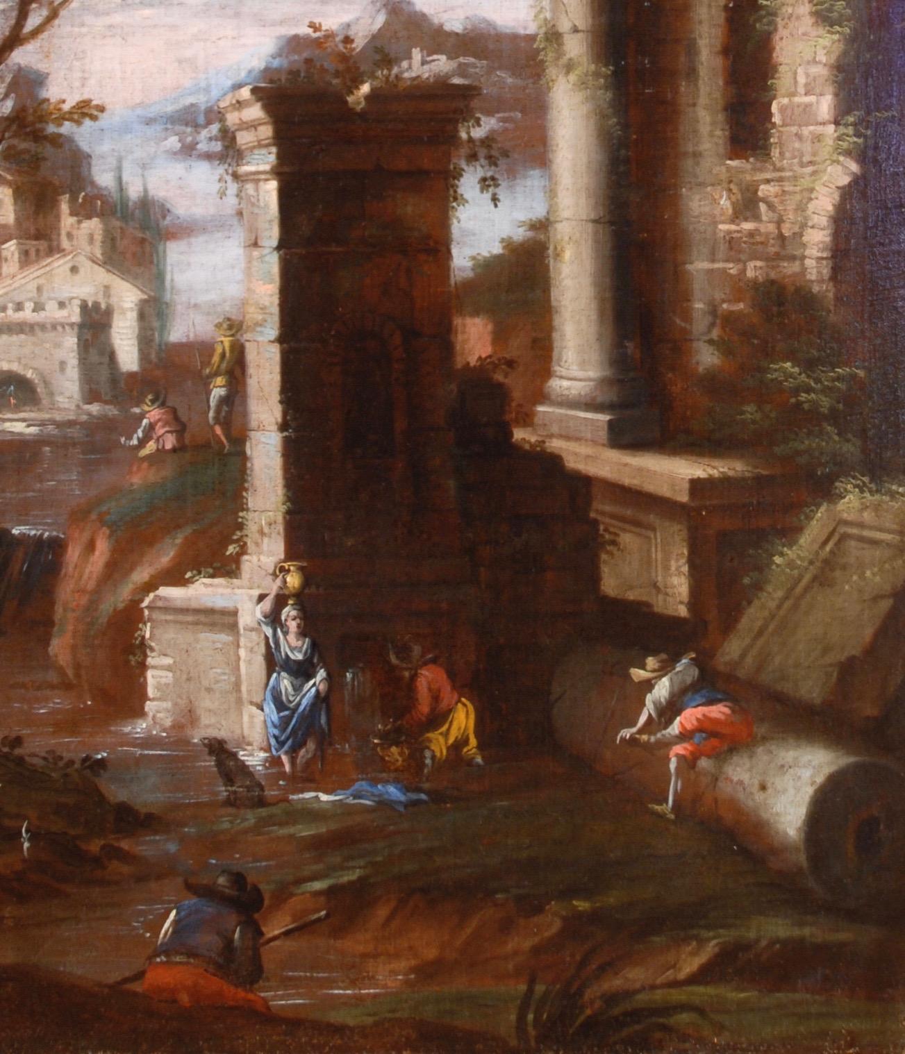 Italian 18th Century Ruins Landscape Attributed to Bartolomeo Pedon For Sale