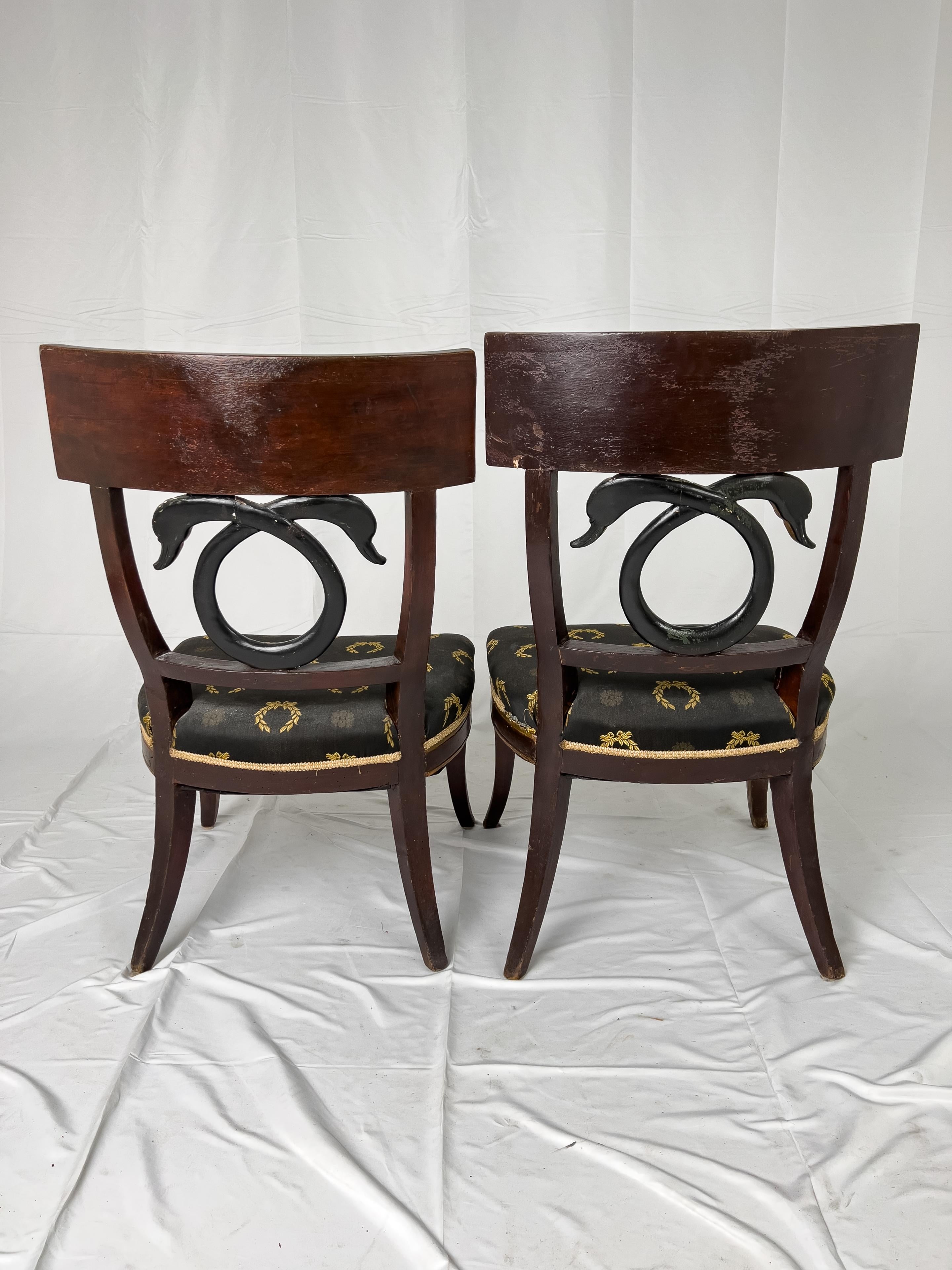 18th Century Russian Empire Style Side Chairs In Good Condition In Houston, TX