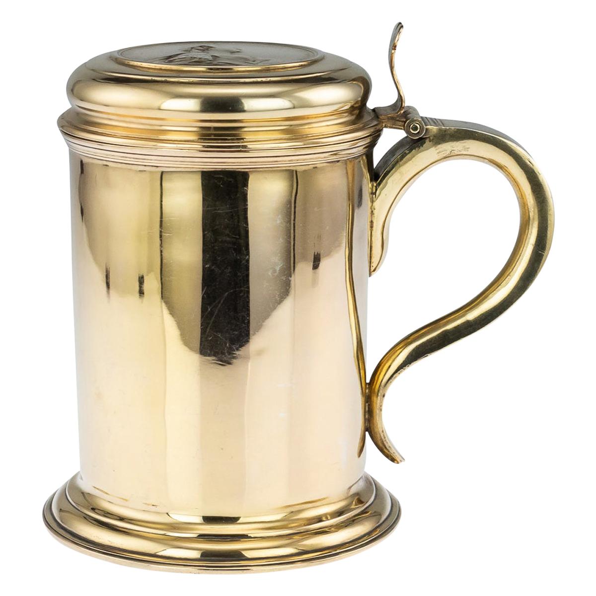 18th Century Russian Exceptional Silver-Gilt & Niello Tankard, Moscow, c.1766 For Sale