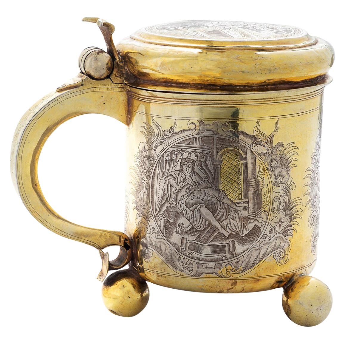 18th Century Russian Exceptional Silver-Gilt Tankard, Moscow, c.1745